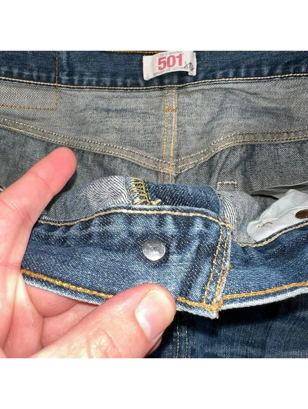 Levis 501 Vintage Y2K XX Straight Leg Jeans Blue Med Wash 36x30 Act 35x29